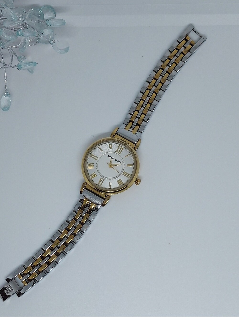 Vintage Anne Klein Two-Tone Gold & Silver Roman Numeral Bracelet Watch - Picture 3 of 12
